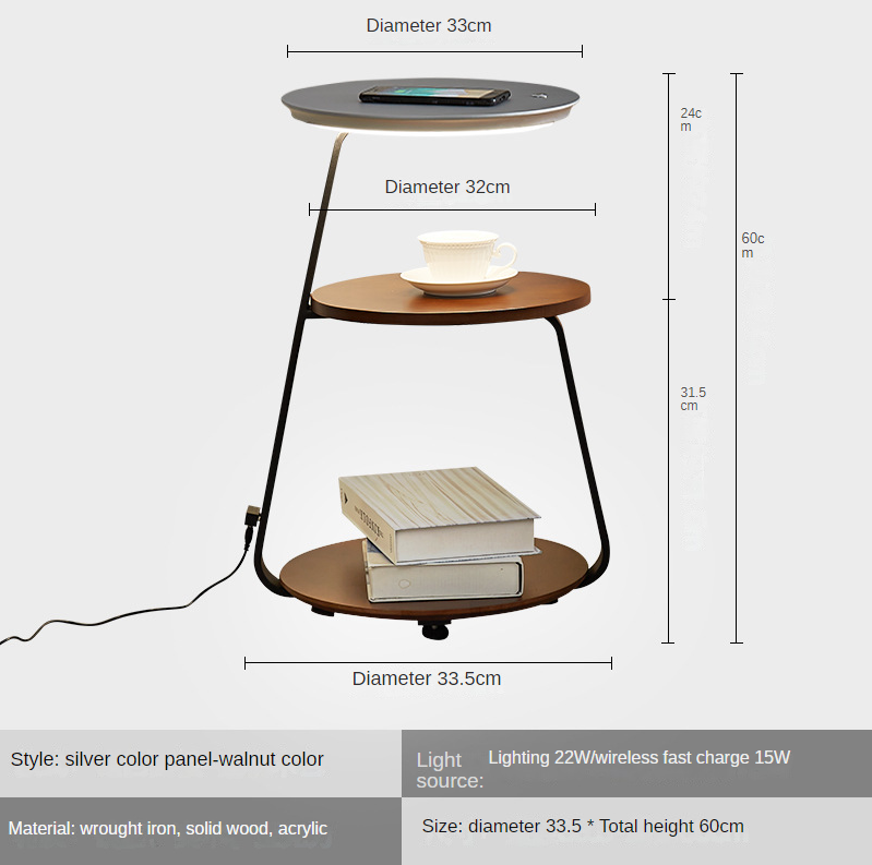 Rivermark | LED Nachttisch Schreibtisch mit Integrierte Beleuchtung