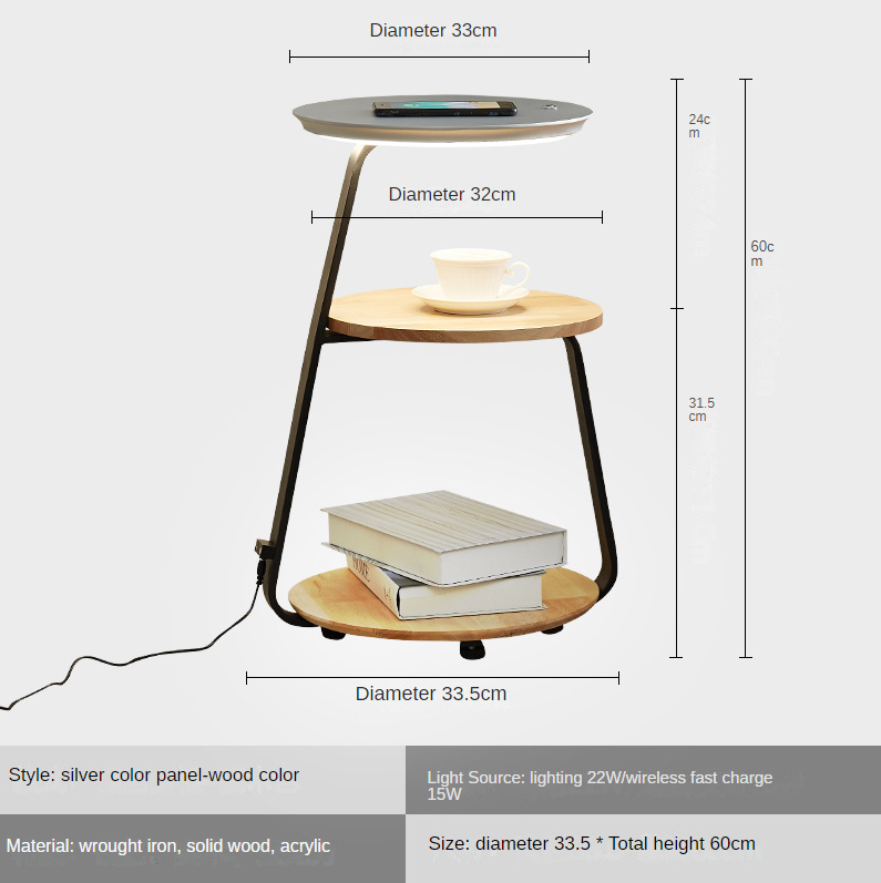 Rivermark | LED Nachttisch Schreibtisch mit Integrierte Beleuchtung