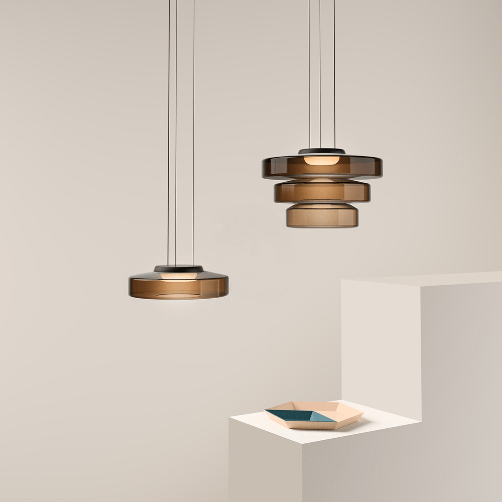 Bauhaus Glas Pendelleuchte im Moderne Stil