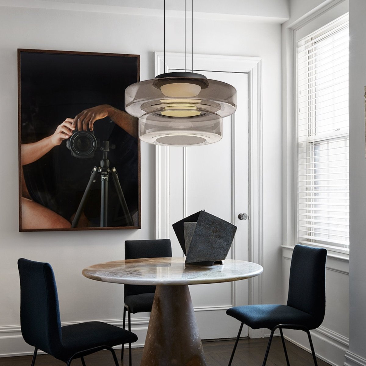Bauhaus Glas Pendelleuchte im Moderne Stil