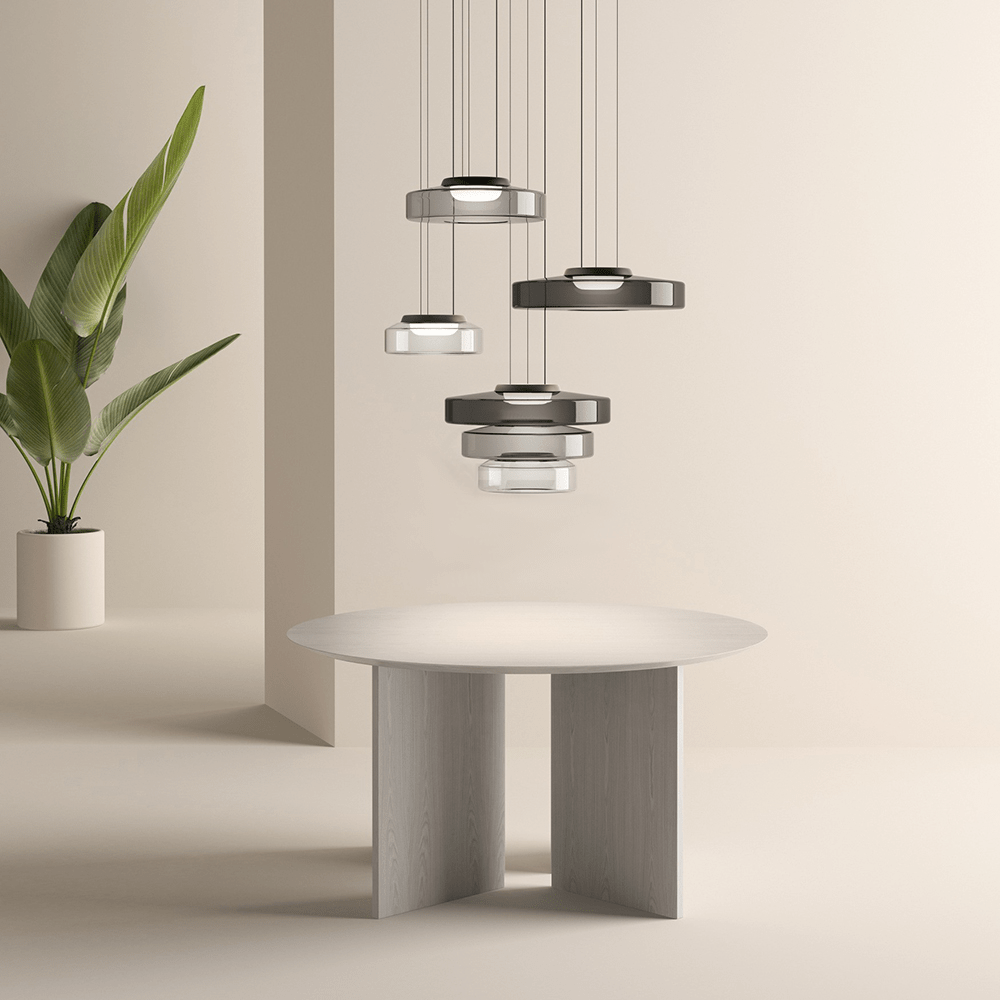 Bauhaus Glas Pendelleuchte im Moderne Stil
