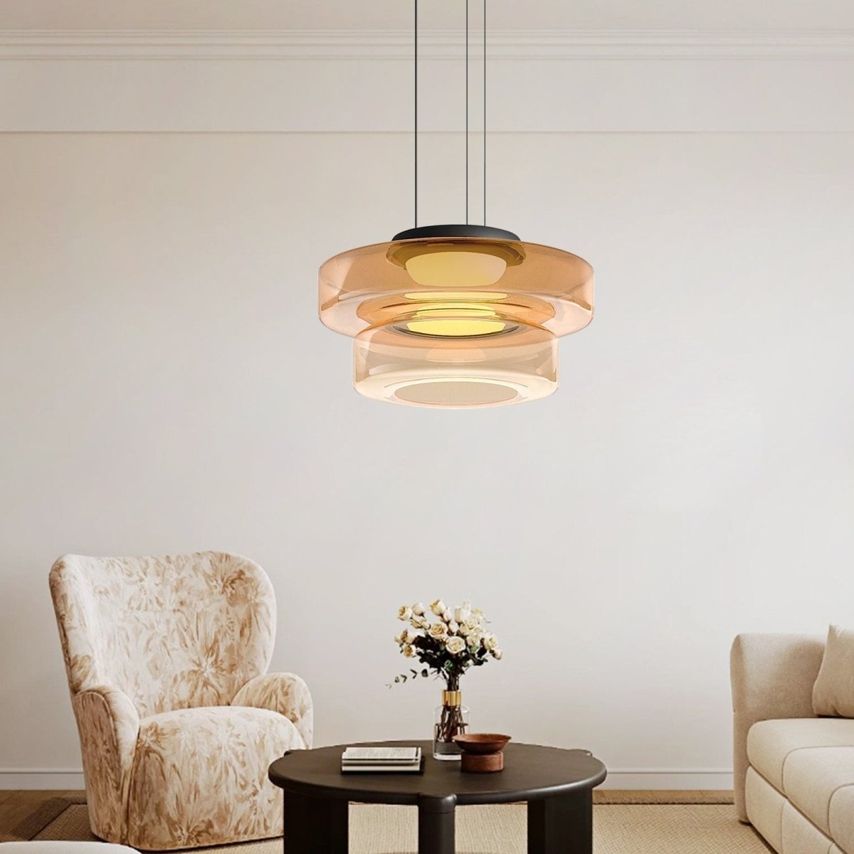 Bauhaus Glas Pendelleuchte im Moderne Stil