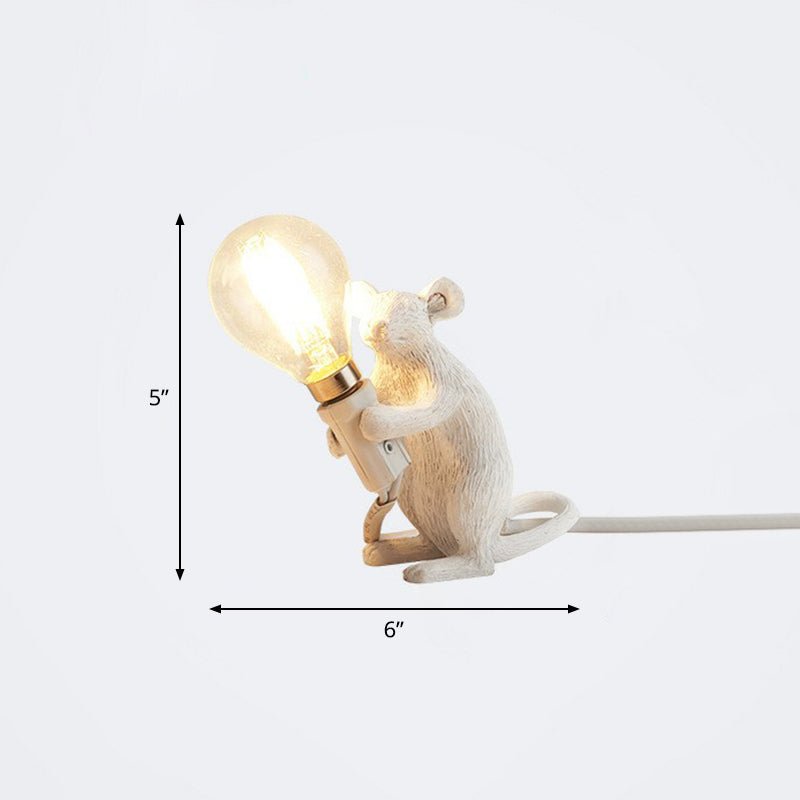 Dekorative Kunstharz Maus Bett Tischlampe