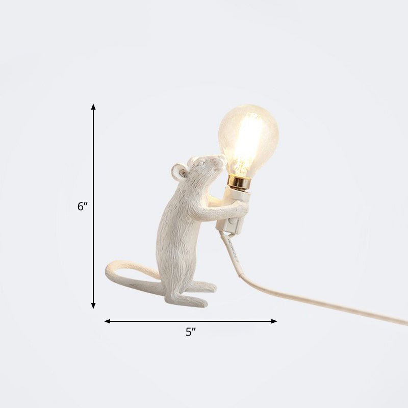 Dekorative Kunstharz Maus Bett Tischlampe