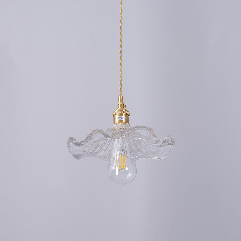 Glas Hibiskus Blume LED Pendelleuchte
