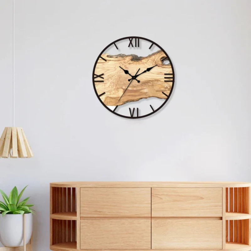 Große Moderne Dekorative Wanduhr aus Holz