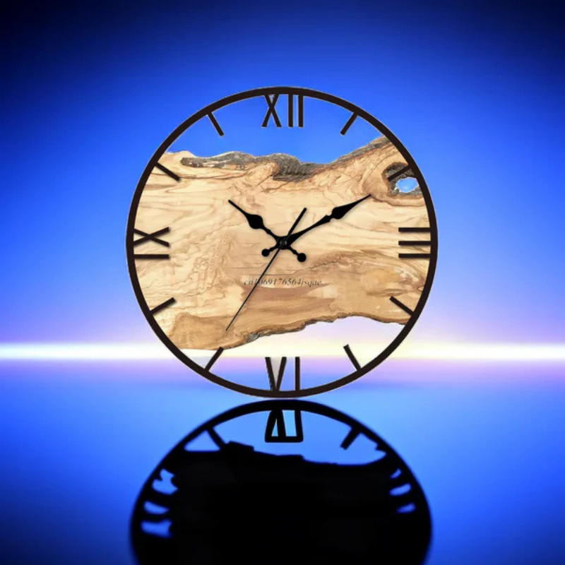 Große Moderne Dekorative Wanduhr aus Holz