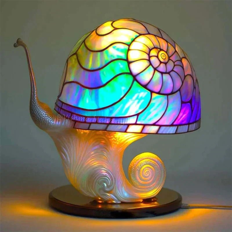 Harz Kunst Tischlampe im Retro Pilz und Schnecke Design