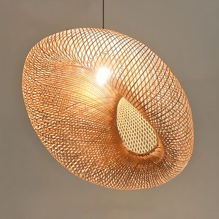 Japanische Wabi Sabi Rattan Pendelleuchte