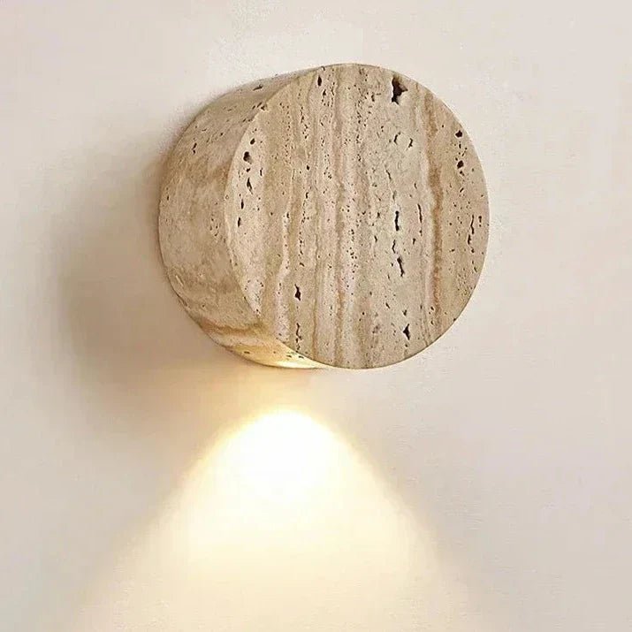 Japanische Wabi Sabi Runde Stein Wandleuchte