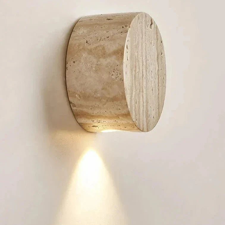 Japanische Wabi Sabi Runde Stein Wandleuchte