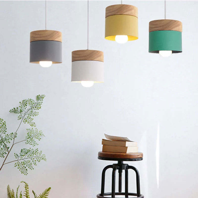 Kreative Nordische Holz LED Pendelleuchte