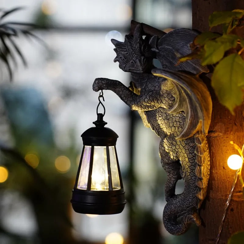 Kreative Solar Drachen Harz LED Außenleuchte