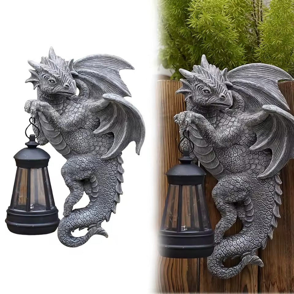Kreative Solar Drachen Harz LED Außenleuchte