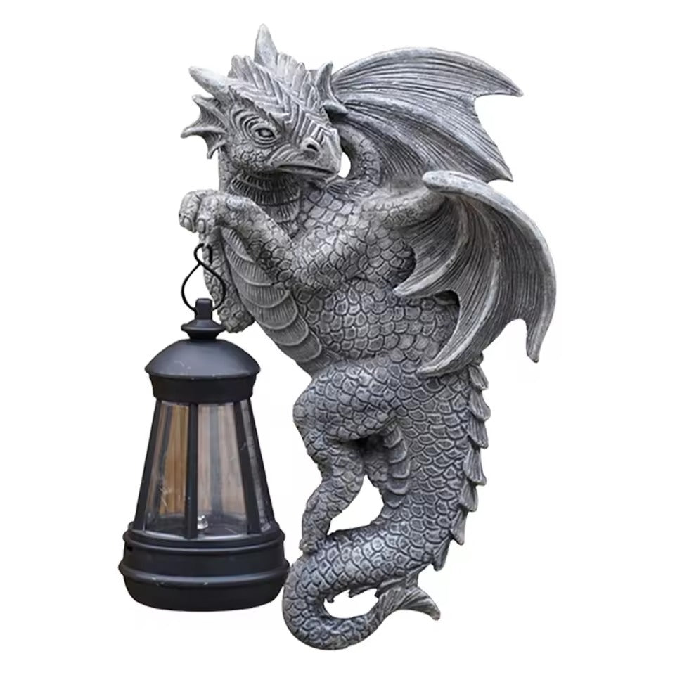 Kreative Solar Drachen Harz LED Außenleuchte