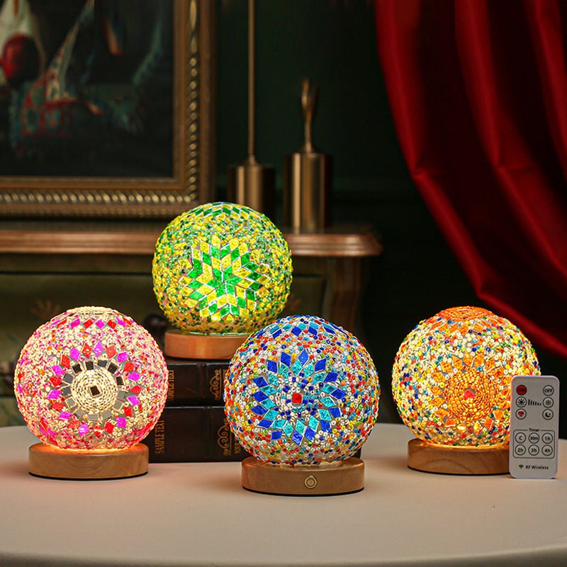 LED Runde Mosaik Glas Nachtlicht