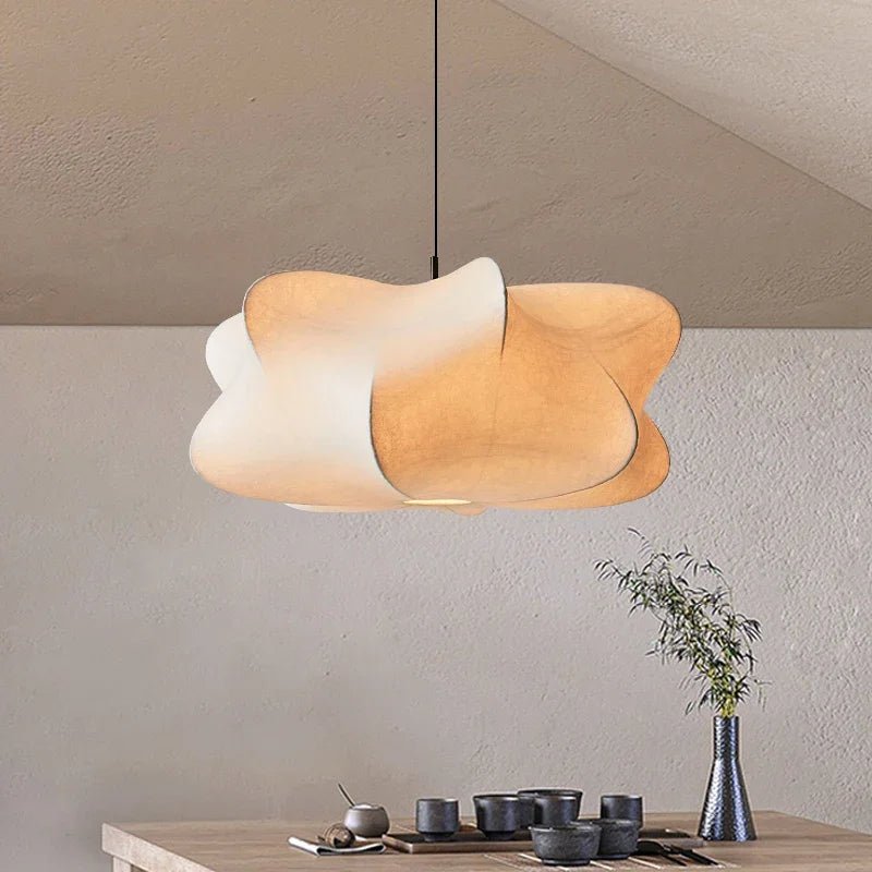 Minimalistisch Wabi Sabi Pendelleuchte aus Japanische Seide