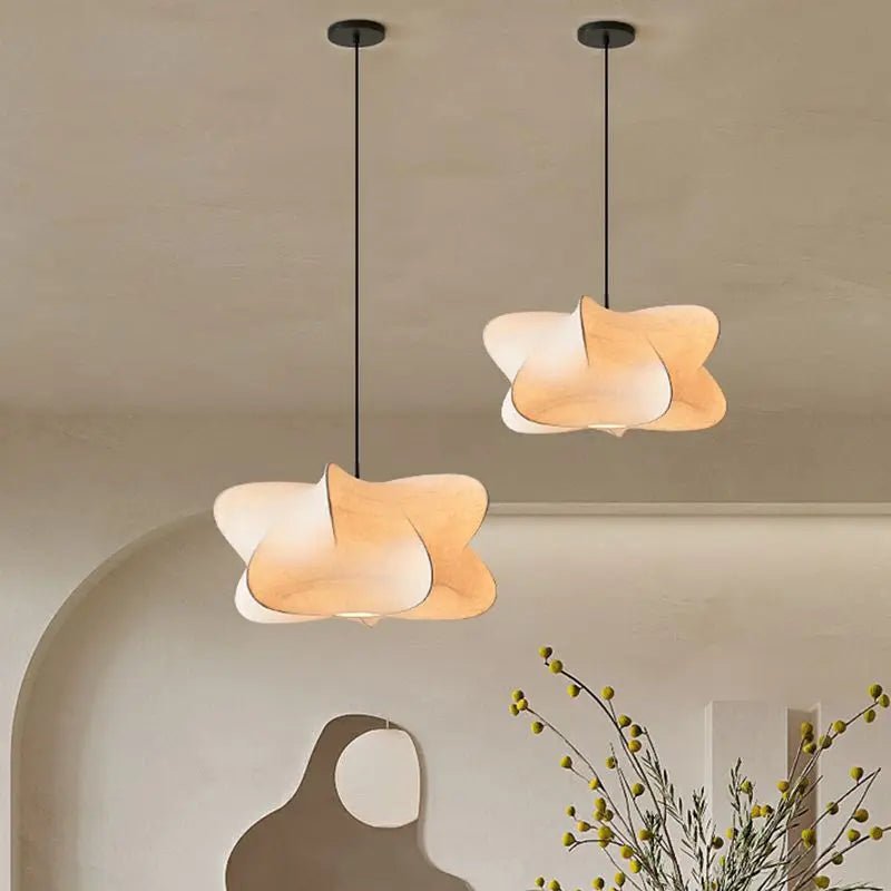 Minimalistisch Wabi Sabi Pendelleuchte aus Japanische Seide