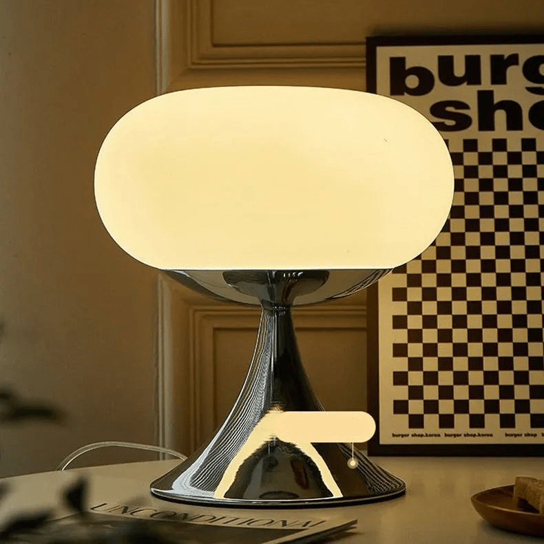 Moderne Bauhaus Glas Apfel Tischlampe