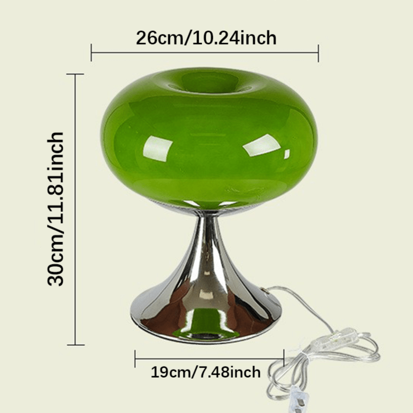 Moderne Bauhaus Glas Apfel Tischlampe