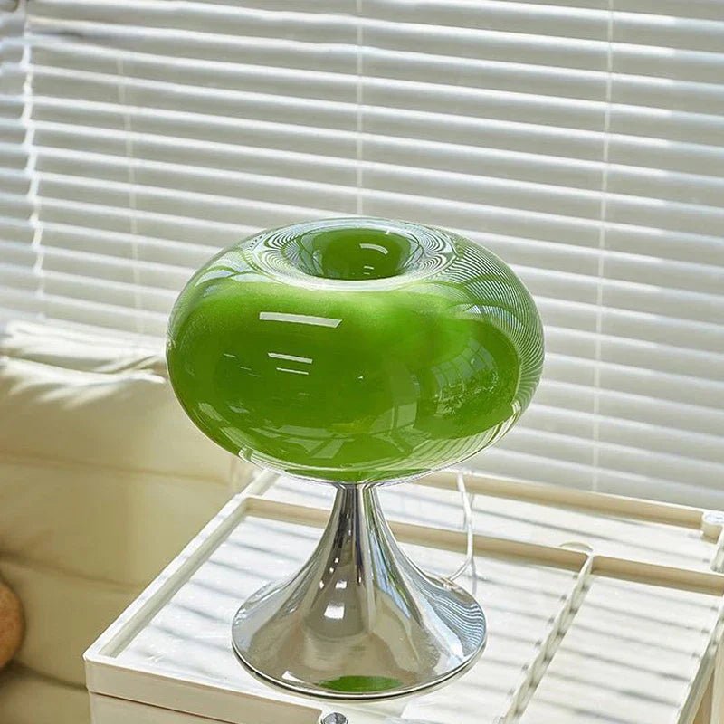 Moderne Bauhaus Glas Apfel Tischlampe