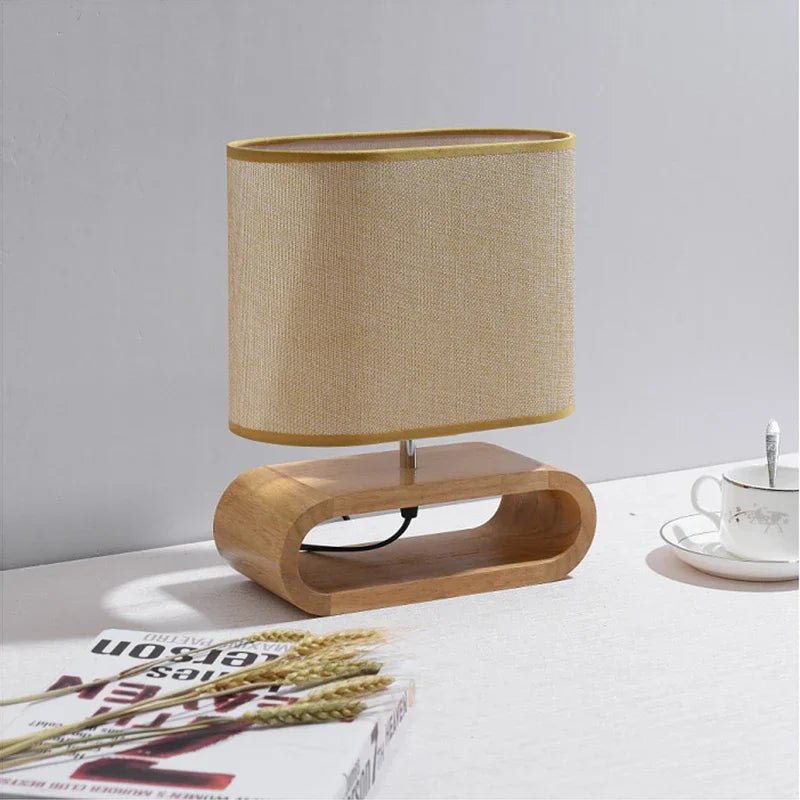 Moderne Japanische LED Tischlampe aus Holz