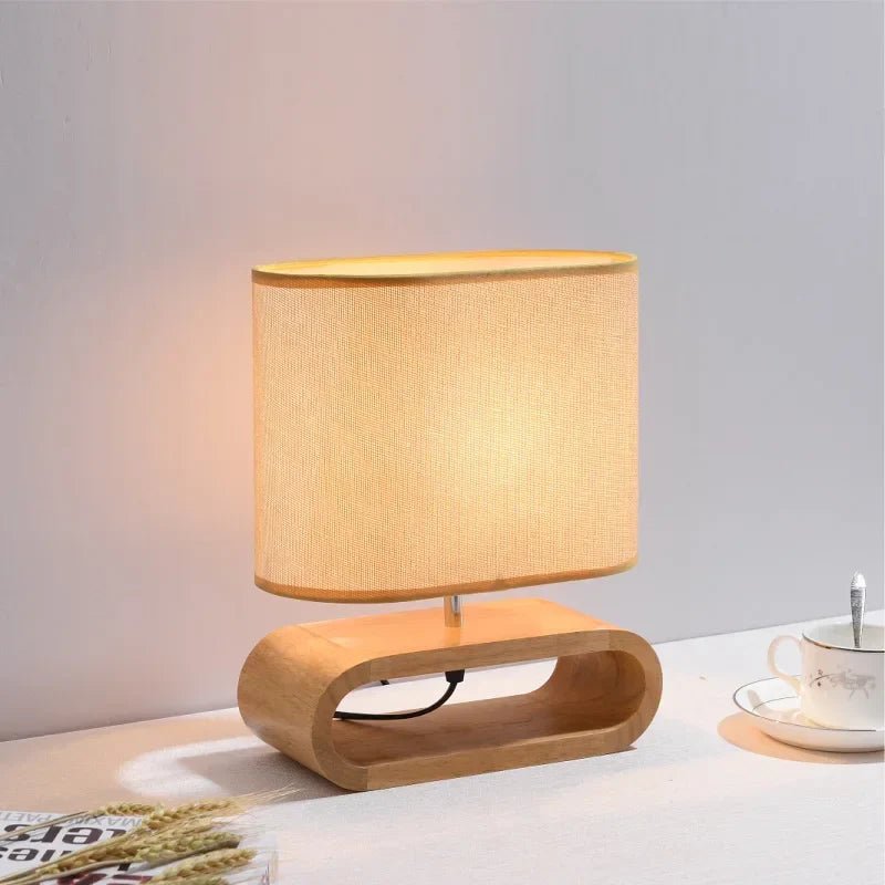 Moderne Japanische LED Tischlampe aus Holz