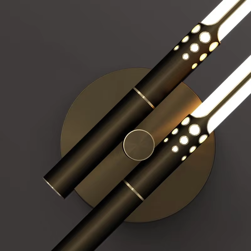 Moderne Lange Metall Stab LED Wandleuchte