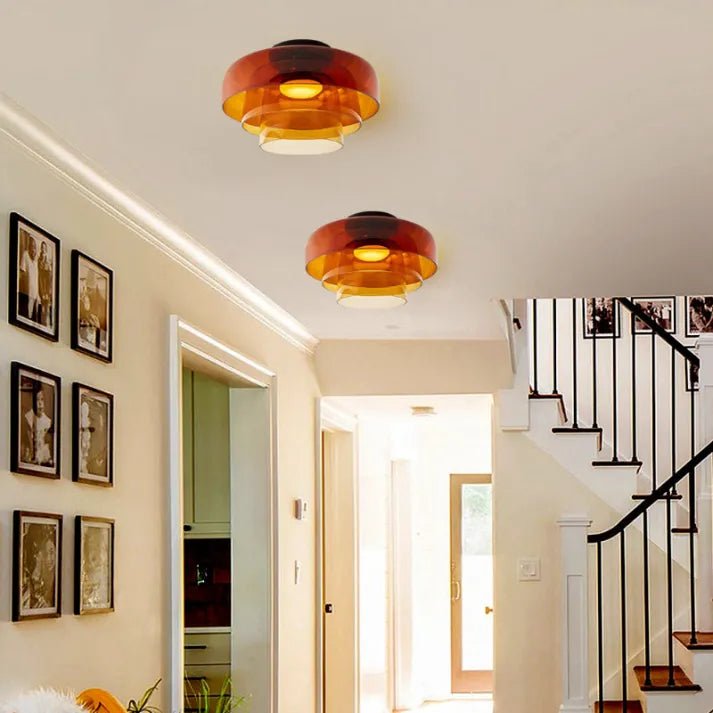 Moderne Nordisch LED Glas Deckenleuchte mit Mittelalterliche Charme
