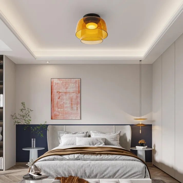 Moderne Nordisch LED Glas Deckenleuchte mit Mittelalterliche Charme