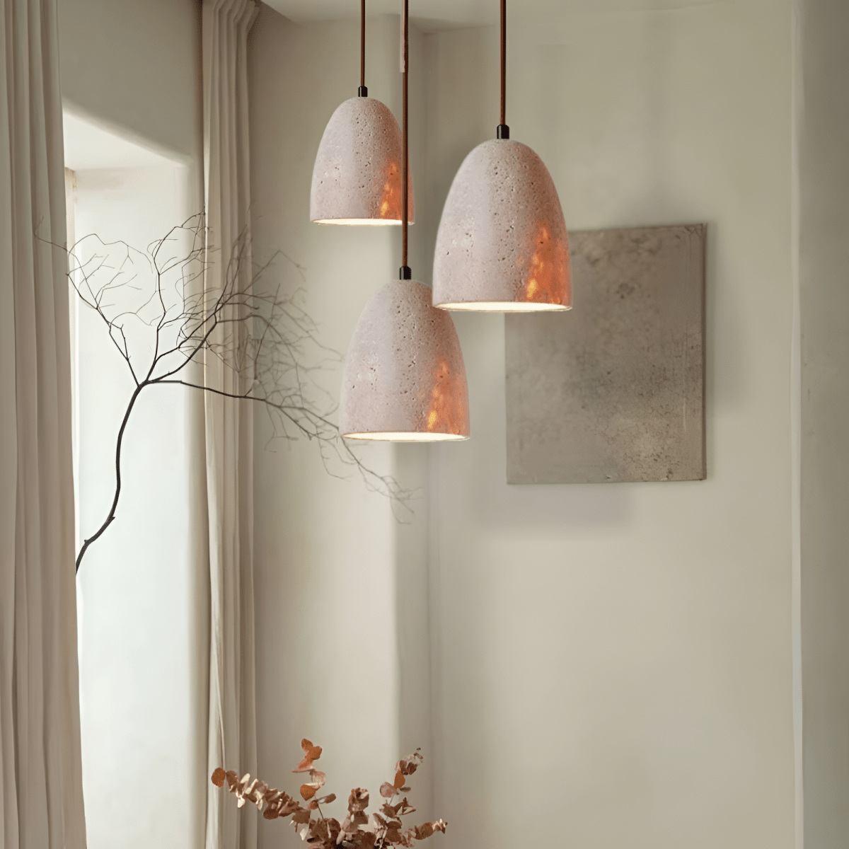 Retro Nordische Stein LED Pendelleuchte