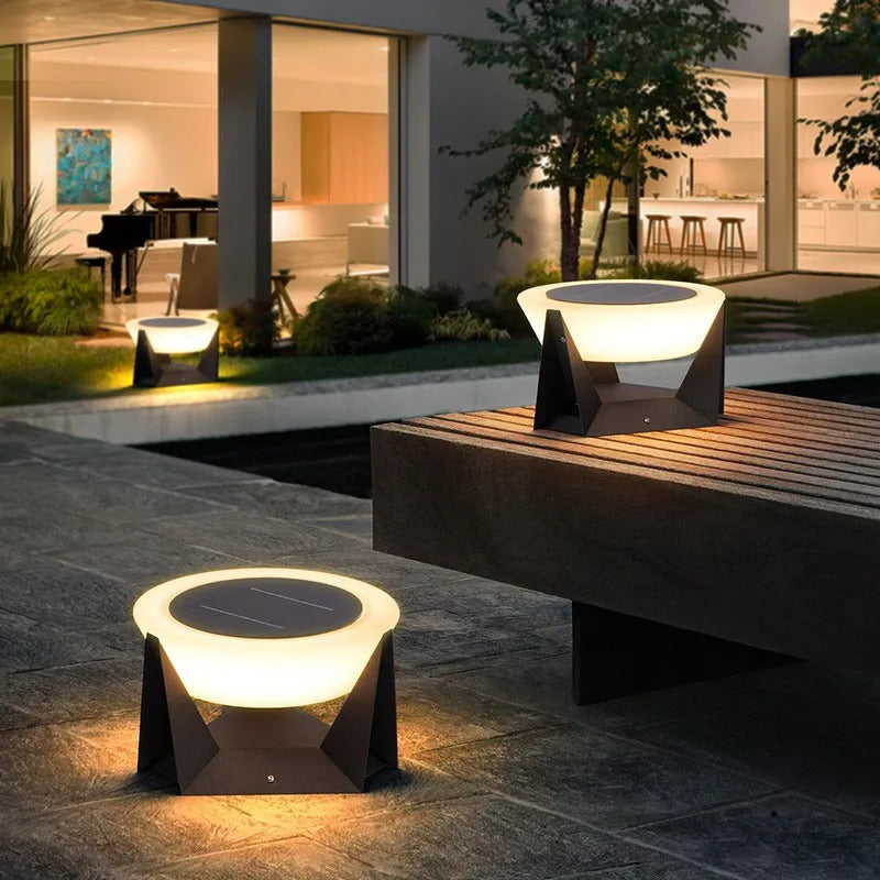 Runde Solar LED Rasen Außen Lampe