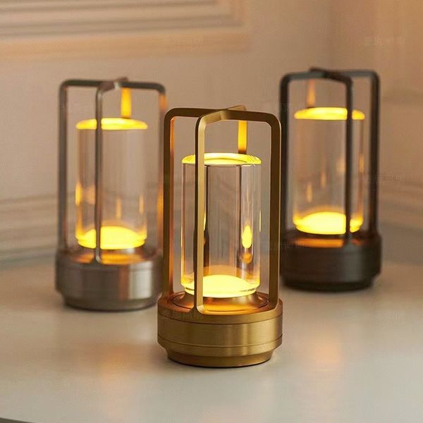 Wiederaufladbare Kristall Laterne Tischlampe