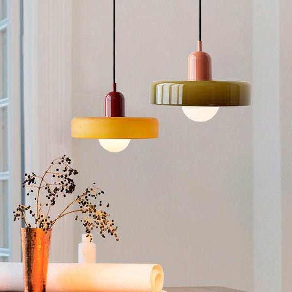 Bauhaus Hanglamp – Gekleurd Glas Stijlvol Design - Rivermark