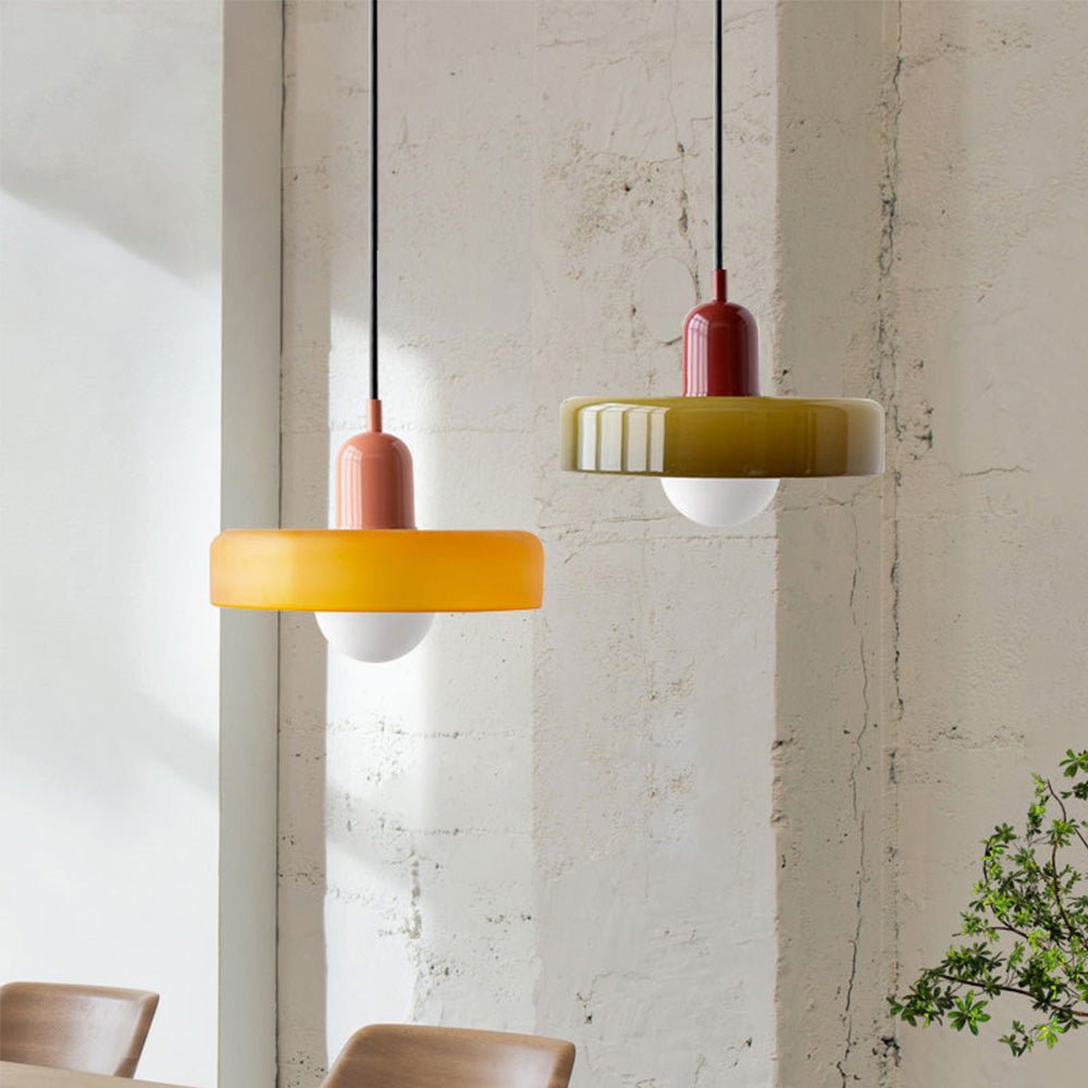 Bauhaus Hanglamp – Gekleurd Glas Stijlvol Design - Rivermark