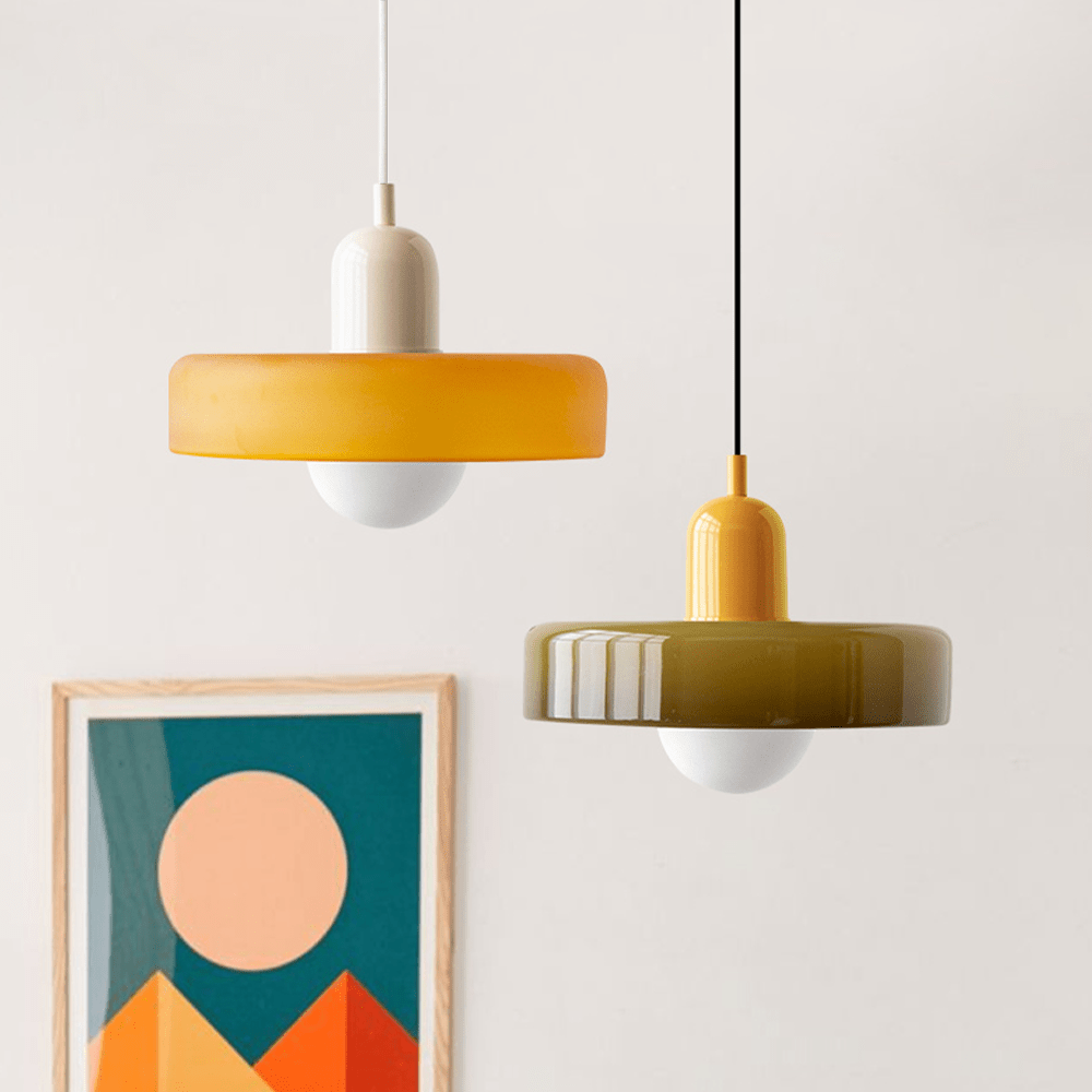 Bauhaus Hanglamp – Gekleurd Glas Stijlvol Design - Rivermark