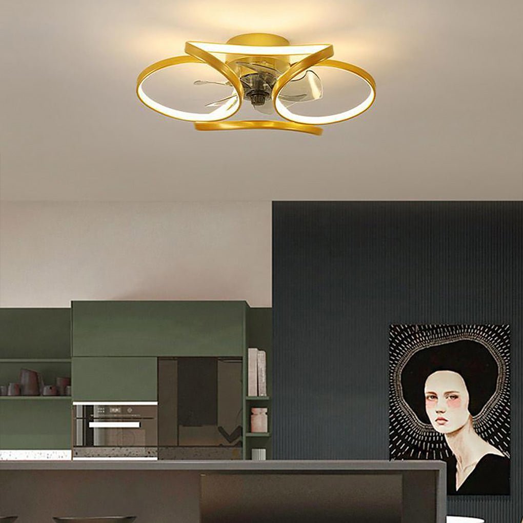 Bloem LED Moderne Inbouw Plafondventilator met Afstandsbediening - Rivermark