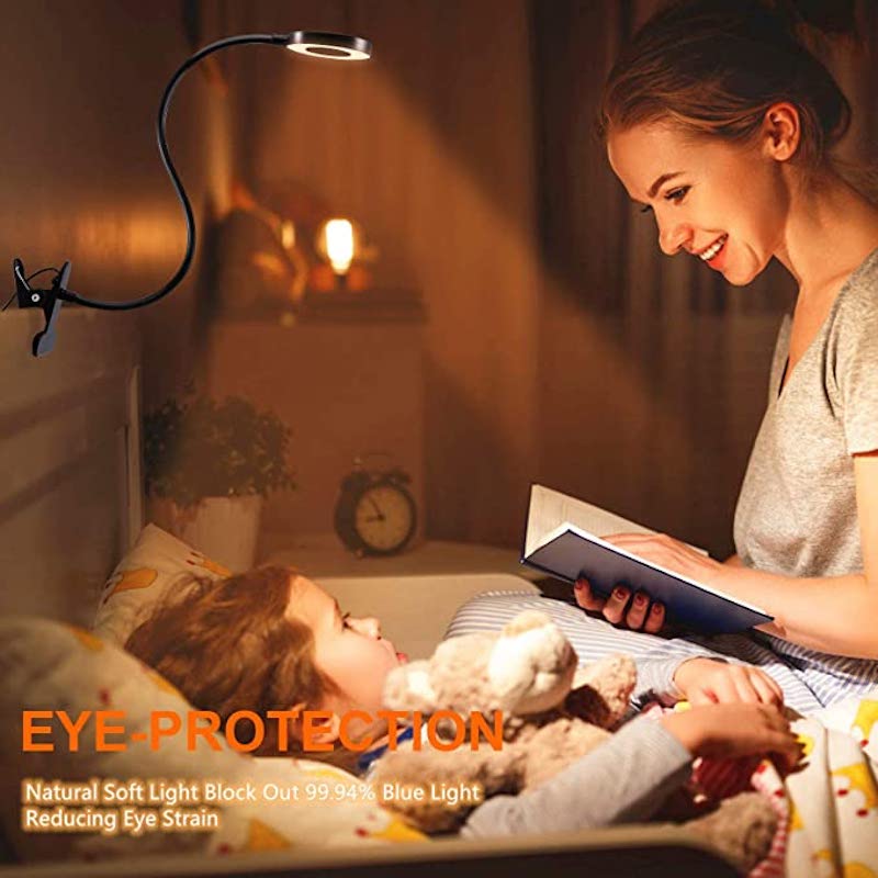 Clip op licht - Leeslamp met 48 LED's, 3 Kleurmodi, en 10 Helderheidsniveaus, Oogbescherming en Flexibele Zwanenhals - Rivermark
