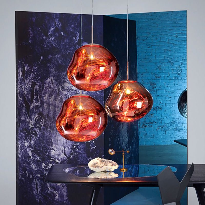 Moderne Hanglamp Zilver/Rood Glas 1 Licht Eetkamer Plafondlamp - Rivermark