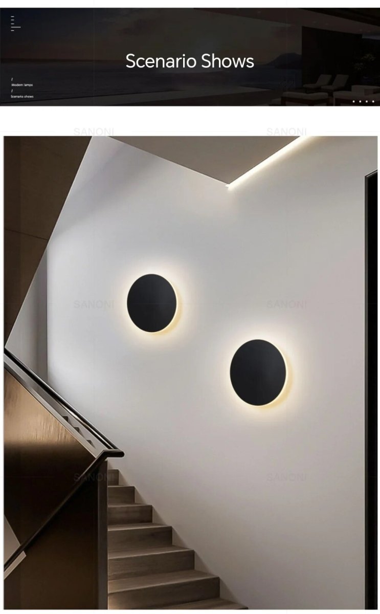 SleekGlow - Moderne Ronde LED Wandlamp - Rivermark